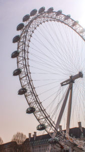 Image of the London Eye in London, England. Part of London travel guide on a budget.